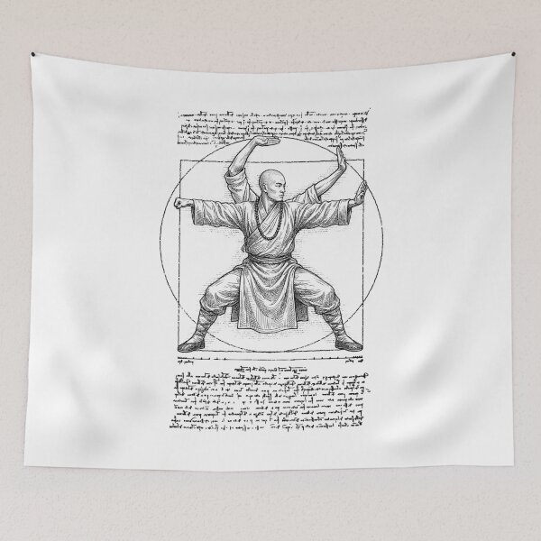 Item preview, Kung Fu Vitruvian Man Shaolin Monk Martial Arts Da Vinci designed and sold by GrandeDuc.