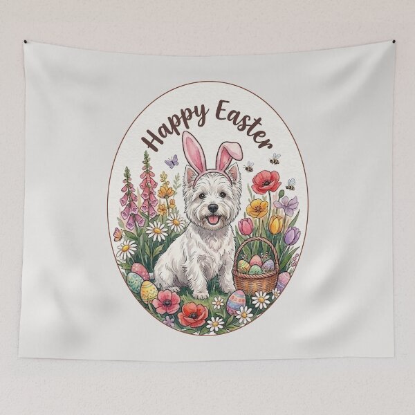 Item preview, Funny West Highland White Terrier Westie Happy Easter Egg Bunny Mom Dad Kids designed and sold by FurryHavenPH.