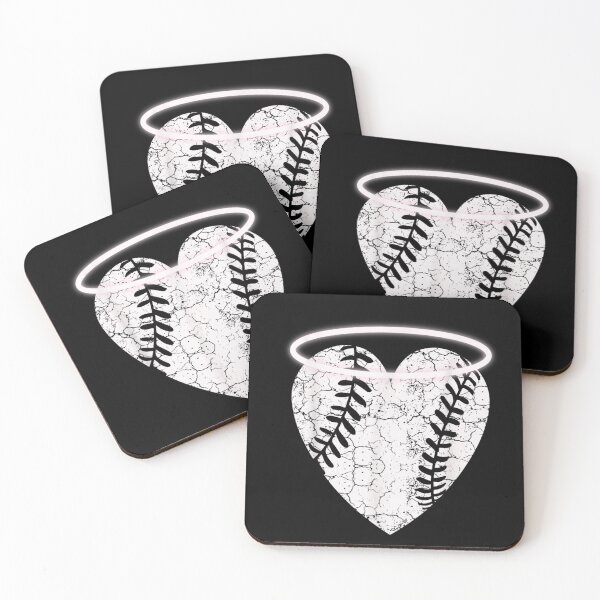 Item preview, Baseball Heart Angel Halo Memorial Tribute Sports Lover Distressed Vintage Aesthetic Design designed and sold by ShavonRistorin.