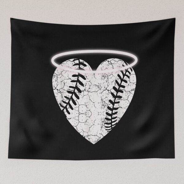Item preview, Baseball Heart Angel Halo Memorial Tribute Sports Lover Distressed Vintage Aesthetic Design designed and sold by ShavonRistorin.