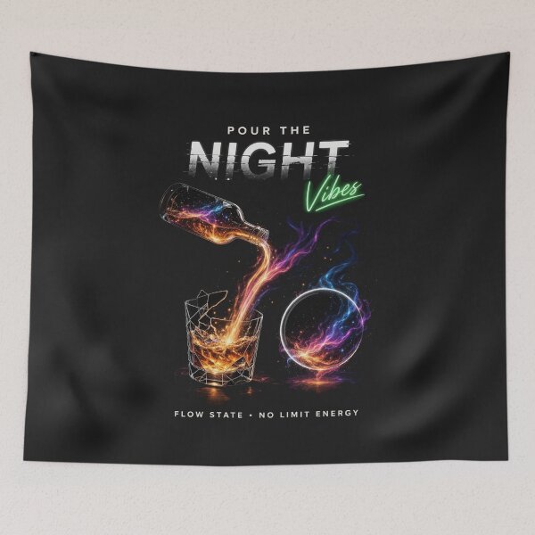 Item preview, Pour the Night Vibes T-Shirts – Neon Energy Drink Art designed and sold by KDesignCrafts.