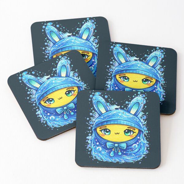 Item preview, Water Bunny Spirit – Calm Kawaii Blue Aesthetic designed and sold by InnerwayStudio.