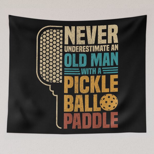 Item preview, Mens Never Underestimate an Old Man with A Pickleball Paddle designed and sold by wardpowerslamon.