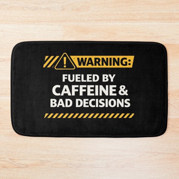 Item preview, Fueled By Caffeine And Bad Decisions Warning Funny Coffee Shirt Sarcastic Humor Tee designed and sold by VibeOffline Studio.