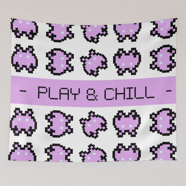 Item preview, Kawaii Pixel Gamer Pattern Play and Chill Aesthetic designed and sold by Hannah-Yei.