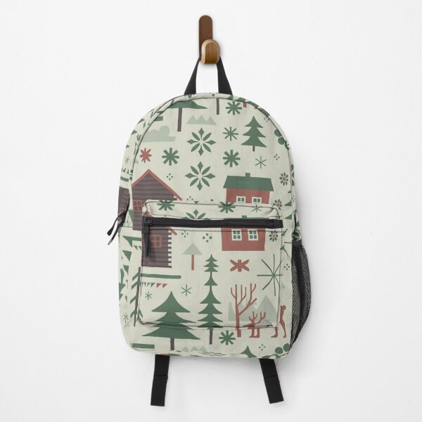 Item preview, Cozy Scandinavian Winter Seamless Pattern – Cabins, Reindeer & Pine Trees designed and sold by Midnight Veil Designs.