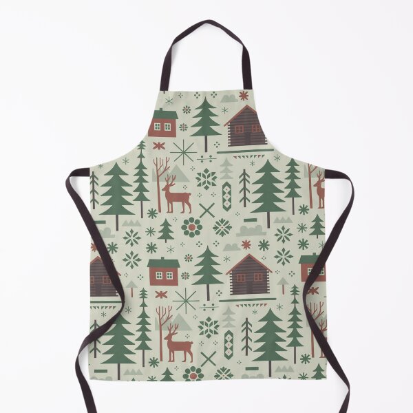 Item preview, Cozy Scandinavian Winter Seamless Pattern – Cabins, Reindeer & Pine Trees designed and sold by Midnight Veil Designs.