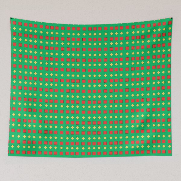 Item preview, Yellow Diamonds and Red Squares on Green background pattern designed and sold by fev-rocks.