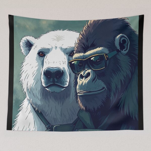 Item preview, Polar bear and gorilla on a mission designed and sold by LioTou.