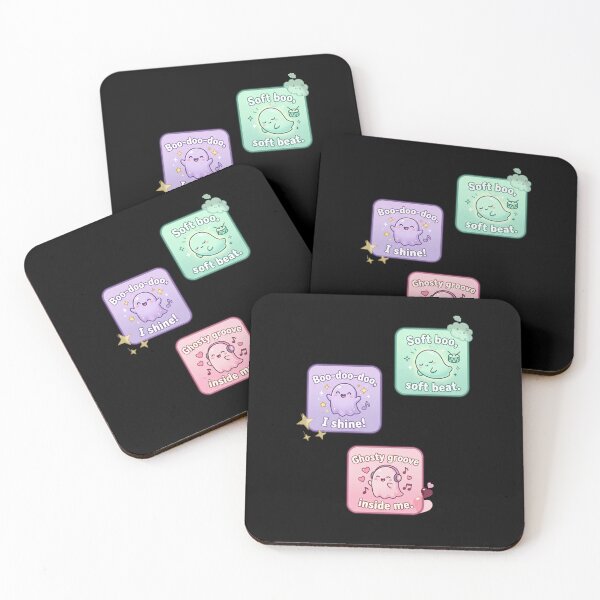 Item preview, Kawaii Music Ghosts – Pastel Ghost Trio with Beats & Vibes designed and sold by Herzbaumatelier.