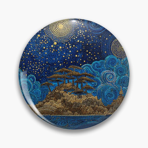 Item preview, Ocean Scene at Night with Golden Stars and Planets designed and sold by Neika Shimm Designs.