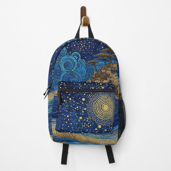 Item preview, Ocean Scene at Night with Golden Stars and Planets designed and sold by Neika Shimm Designs.