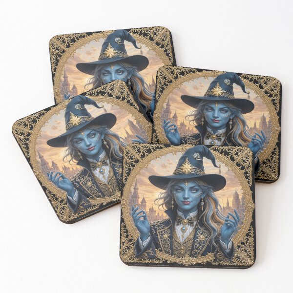 Item preview, The mystical beauty of fantasy: A portrait in sapphire and gold designed and sold by KunstGeist.