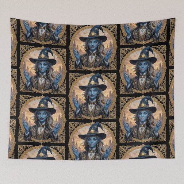 Item preview, The mystical beauty of fantasy: A portrait in sapphire and gold designed and sold by KunstGeist.