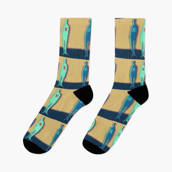 Item preview, Neon Glitch Abstract Human Figures with Crosses designed and sold by MikZviagin.