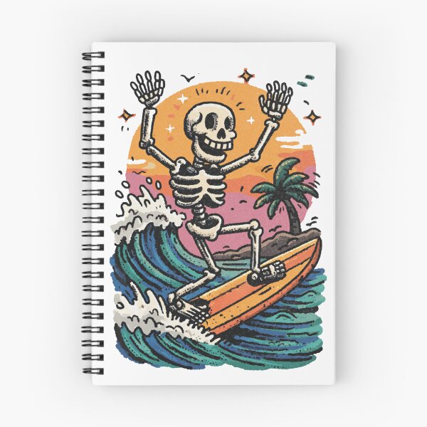 Item preview, Funny Skeleton Surfing Beach Summer Ocean Waves Retro Sunset designed and sold by Region.
