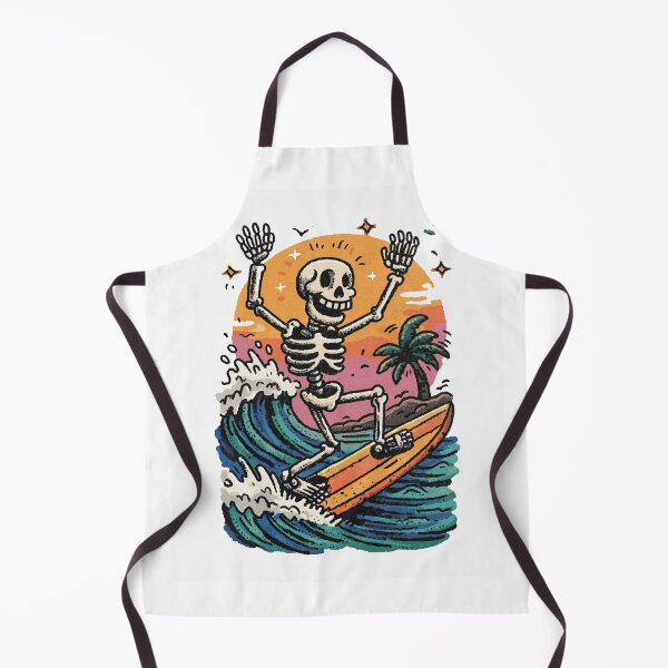 Item preview, Funny Skeleton Surfing Beach Summer Ocean Waves Retro Sunset designed and sold by Region.