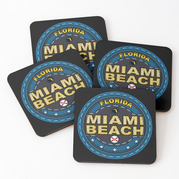 Item preview, Miami Beach Florida FL stitching effect blue designed and sold by studioss76.