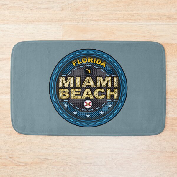 Item preview, Miami Beach Florida FL stitching effect blue designed and sold by studioss76.