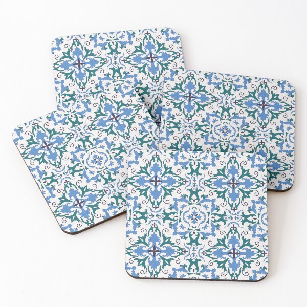 Item preview, Mediterranean Tile in Teal and Blue designed and sold by Sateenery.