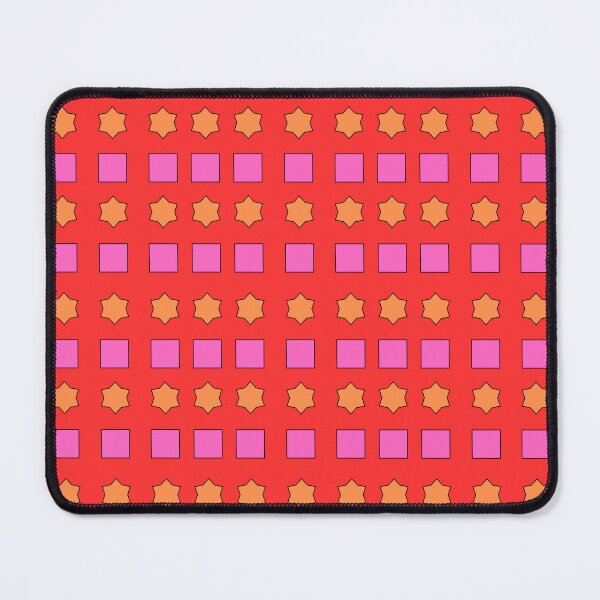 Item preview, Orange Stars and Pink Squares on Red background pattern designed and sold by fev-rocks.