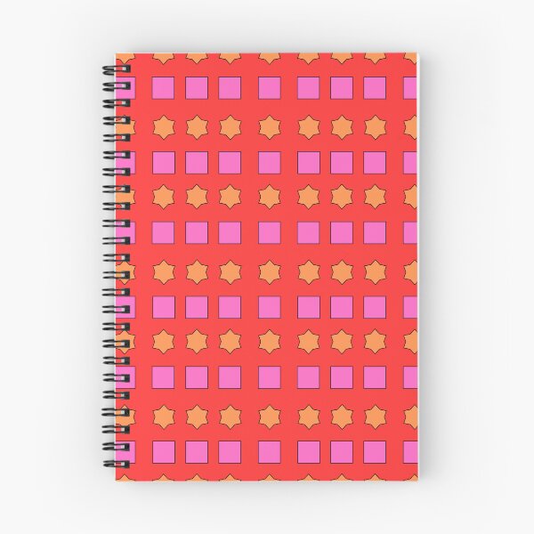 Item preview, Orange Stars and Pink Squares on Red background pattern designed and sold by fev-rocks.