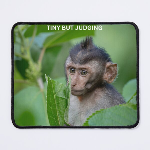 Item preview, Tiny But Judging Monkey Meme Funny Reaction Cute Animal Meme designed and sold by WildFrameNature.