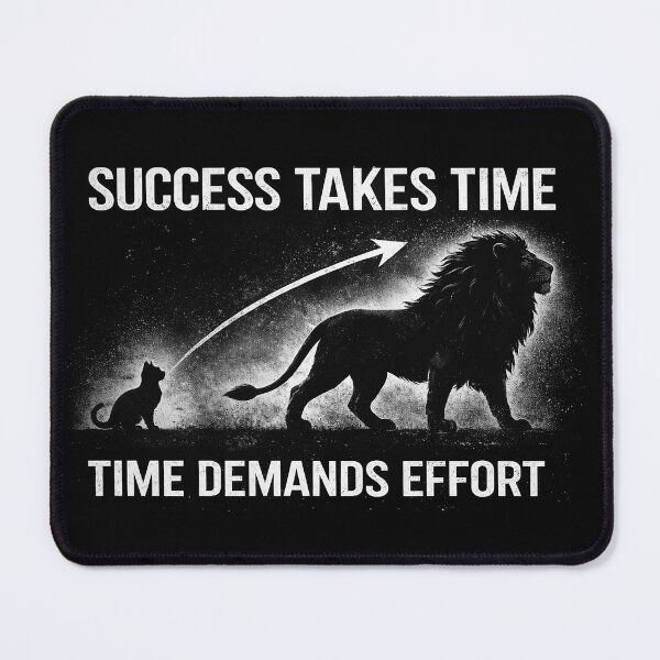 Item preview, Success Takes Time Cat To Lion Transformation Motivational Streetwear Design designed and sold by apex.vibe.