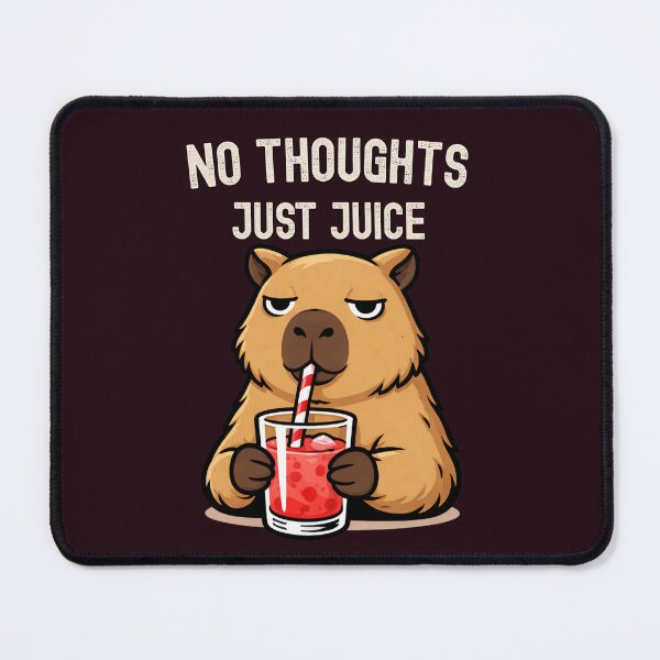 Item preview, No Thoughts Just Juice Capybara Shirt Cute Chill Animal Meme Strawberry Juice Aesthetic Relaxed Vibes Tee designed and sold by HOUSE OF TIST.