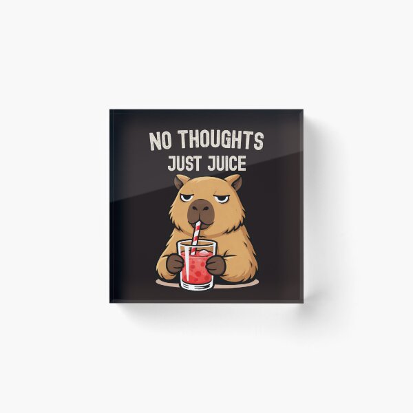 Item preview, No Thoughts Just Juice Capybara Shirt Cute Chill Animal Meme Strawberry Juice Aesthetic Relaxed Vibes Tee designed and sold by HOUSE OF TIST.
