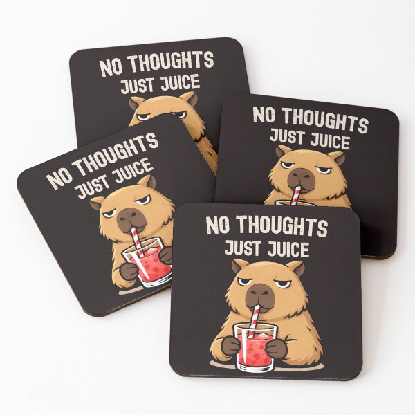 Item preview, No Thoughts Just Juice Capybara Shirt Cute Chill Animal Meme Strawberry Juice Aesthetic Relaxed Vibes Tee designed and sold by HOUSE OF TIST.