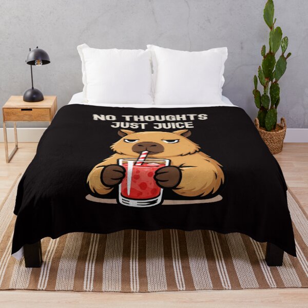 Item preview, No Thoughts Just Juice Capybara Shirt Cute Chill Animal Meme Strawberry Juice Aesthetic Relaxed Vibes Tee designed and sold by HOUSE OF TIST.