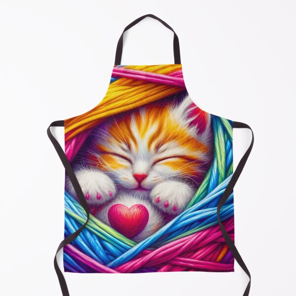 Item preview, Sleeping Kitten in Rainbow Yarn Ball - Cute Cat Art designed and sold by Good Vibes .