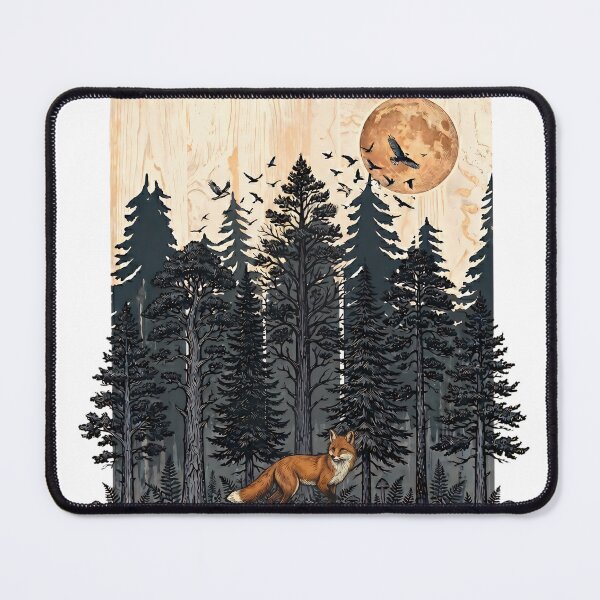 Item preview, Midnight Wilderness: Fox Spirit & Full Moon T-shirt Design designed and sold by Morden-Design.