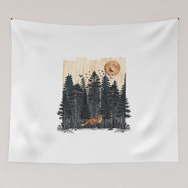 Item preview, Midnight Wilderness: Fox Spirit & Full Moon T-shirt Design designed and sold by Morden-Design.