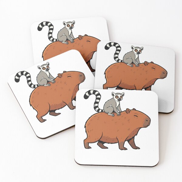 Item preview, Cute Ring Tailed Lemur Riding A Capybara designed and sold by k3rstman1.