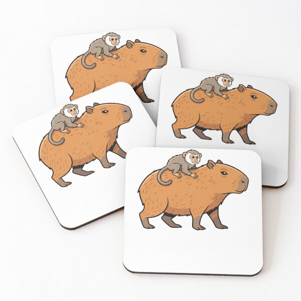 Item preview, Cute Cartoon Capybara and Marmoset Monkey Friend designed and sold by k3rstman1.