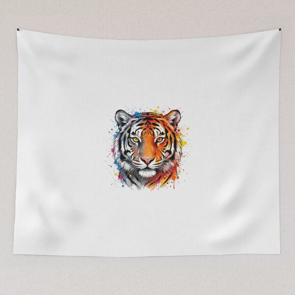 Item preview, Colorful Tiger Abstract Art – Split Color Animal Design | Modern Aesthetic Illustration designed and sold by MyStore2025.