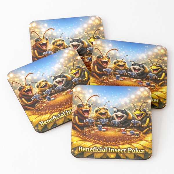 Item preview, Beneficial Bug Poker – Funny Bee Bumblebee Wasp Hornet Playing Cards on Sunflower designed and sold by AureliasDesignStudio.
