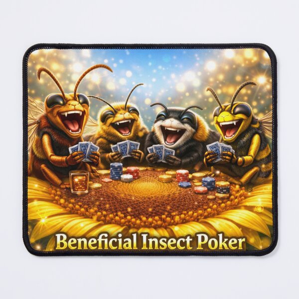 Item preview, Beneficial Bug Poker – Funny Bee Bumblebee Wasp Hornet Playing Cards on Sunflower designed and sold by AureliasDesignStudio.