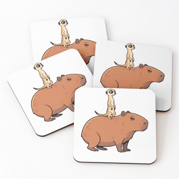 Item preview, Cute Meerkat Riding Capybara Cartoon Animal Friends designed and sold by k3rstman1.