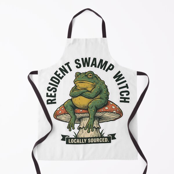 Item preview, Resident Swamp Witch Grumpy Toad Mushroom Throne Goblincore Vintage Comic Art Shirt designed and sold by Mythic Ink Studio.