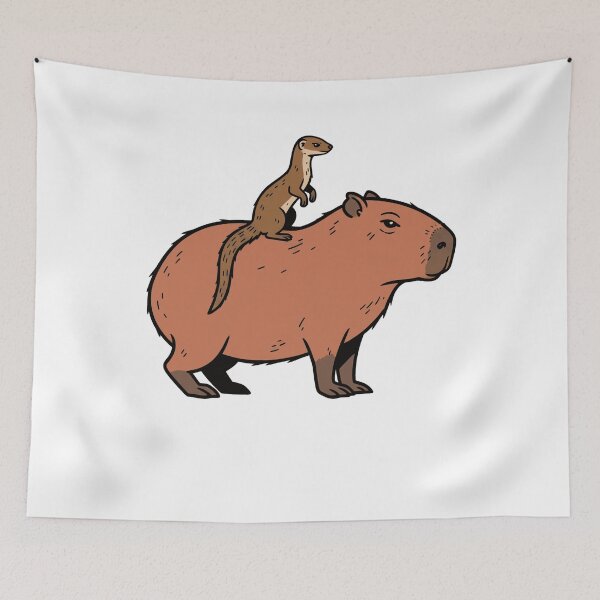 Item preview, Cute Capybara and Mongoose Animal Friendship designed and sold by k3rstman1.