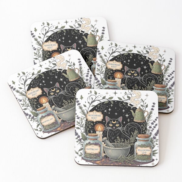 Item preview, Witchy Apothecary Black Cat Art designed and sold by SholoStudio.