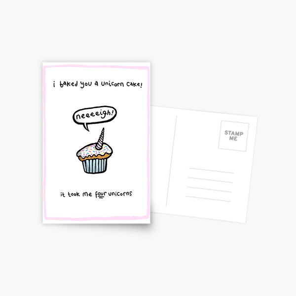 Uuuunicorn caaaaaake! Postcard