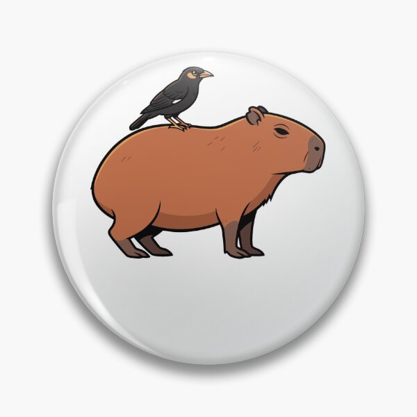 Item preview, Cute Capybara and Myna Bird Nature Cartoon designed and sold by k3rstman1.