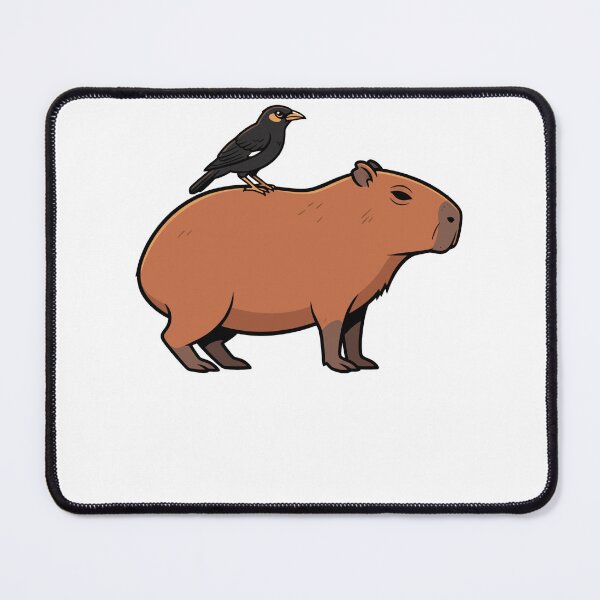 Item preview, Cute Capybara and Myna Bird Nature Cartoon designed and sold by k3rstman1.