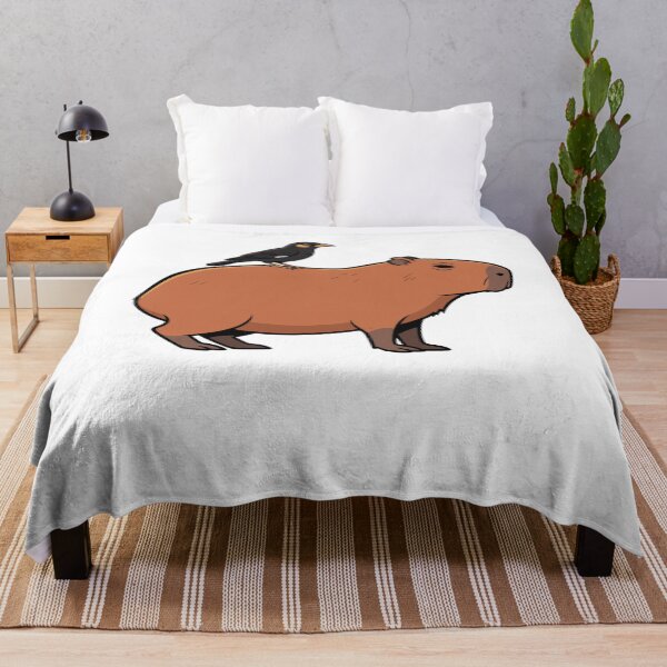 Item preview, Cute Capybara and Myna Bird Nature Cartoon designed and sold by k3rstman1.