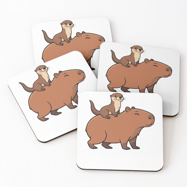 Item preview, Cute Capybara and Otter Friendship Cartoon designed and sold by k3rstman1.