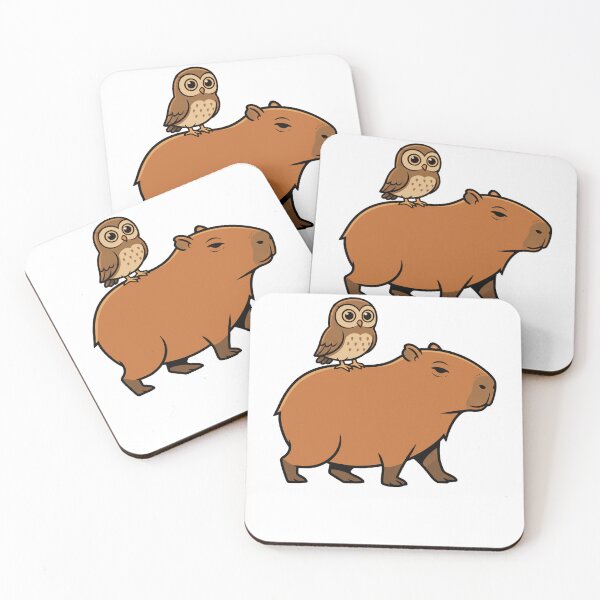 Item preview, Cute Capybara and Owl Cartoon Animal Friendship designed and sold by k3rstman1.